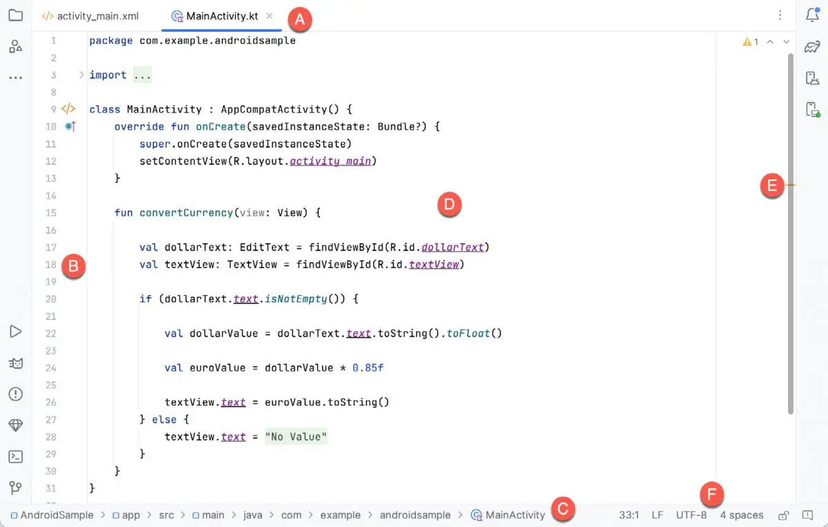 The Basics of the Android Studio Code Editor – Answertopia