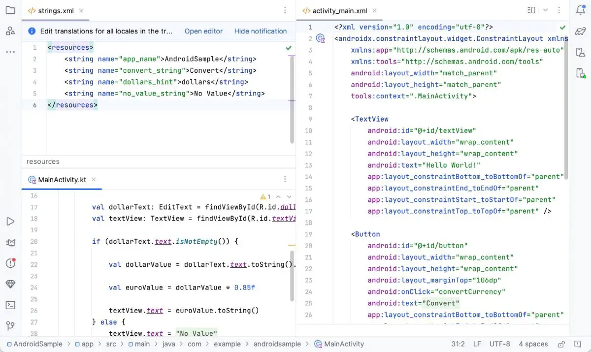 The Basics of the Android Studio Code Editor – Answertopia